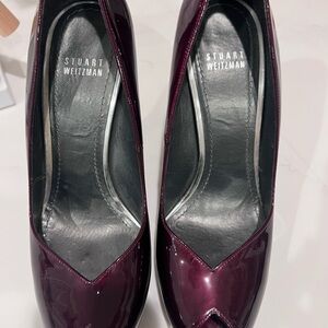 Stuart Weitzman Deep Burgundy Patent Heels